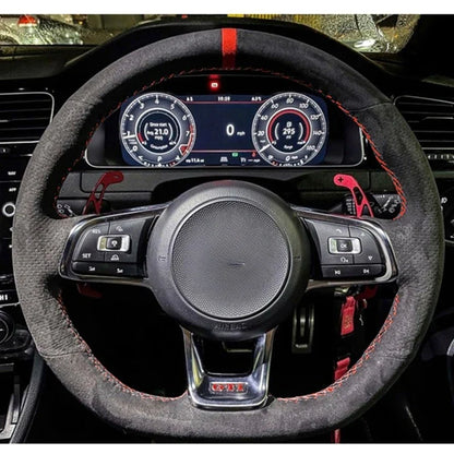 Capa de Volante em Couro Suede para VW Golf Polo GTI Costura Manual