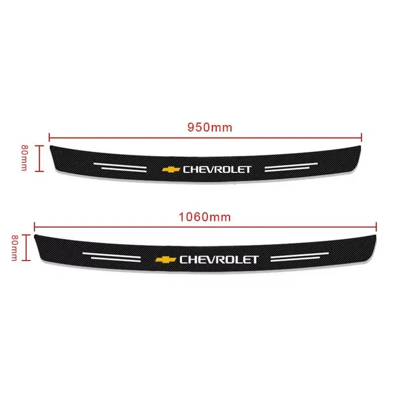Protetor de Para-Choque Traseiro Fibra de Carbono para Chevrolet – Adesivo Anti Risco Porta-Malas