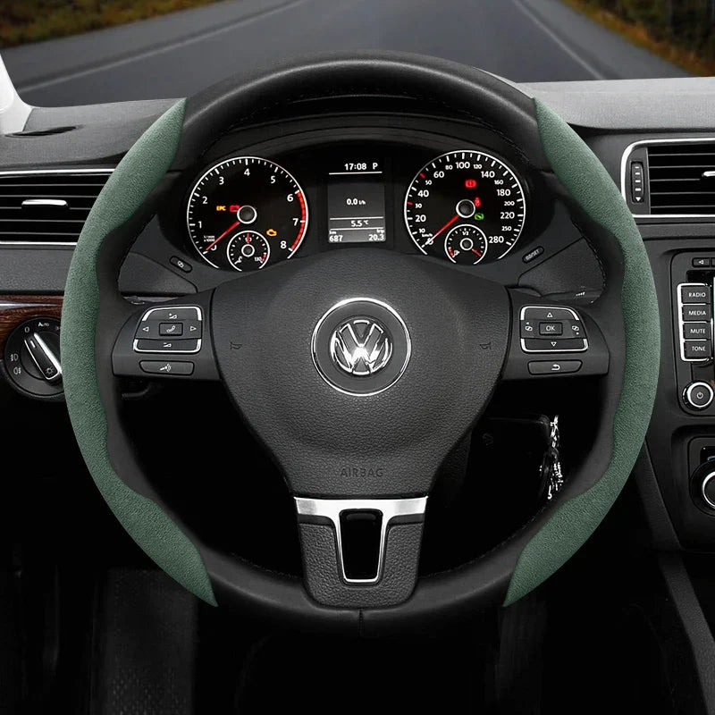 Capa de Volante Antiderrapante em Camurça para Volkswagen
