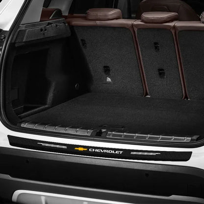 Protetor de Para-Choque Traseiro Fibra de Carbono para Chevrolet – Adesivo Anti Risco Porta-Malas