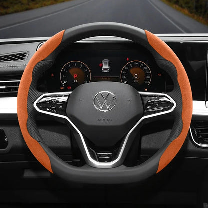 Capa de Volante Antiderrapante em Camurça para Volkswagen