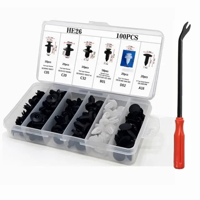 Kit Grampos Automotivos Universais 100 a 800 Peças para Fixação de Painéis