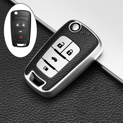 Capa de Chave Automotiva TPU com Couro para Chevrolet Cruze, Onix e Corsa – Proteção Completa Anti Risco