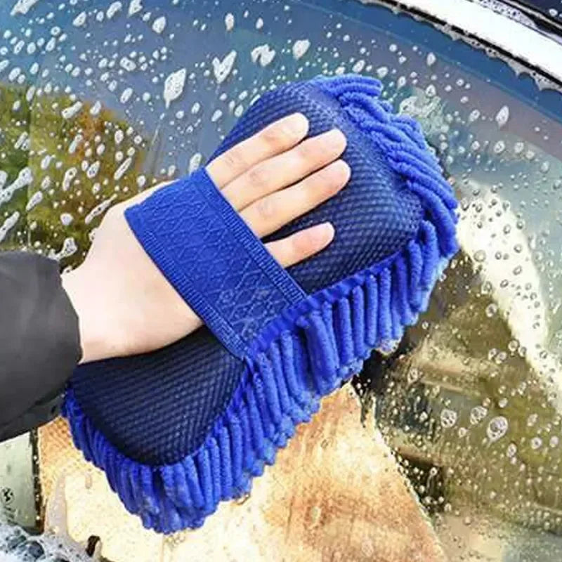 Luva de Microfibra Chenille para Lavagem Automotiva Kit 2 Peças