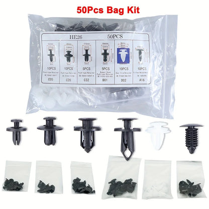 Kit Grampos Automotivos Universais para Fixação de Painéis 50 a 100 Peças