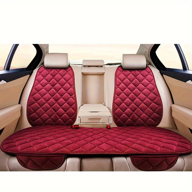 Almofada de Banco Automotivo Plush Inverno – Capa Antiderrapante Quente Universal (Kit 3 Peças)