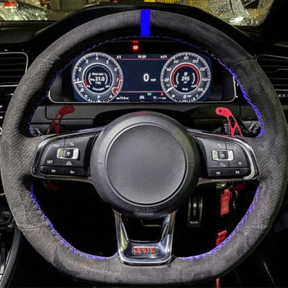 Capa de Volante em Couro Suede para VW Golf Polo GTI Costura Manual