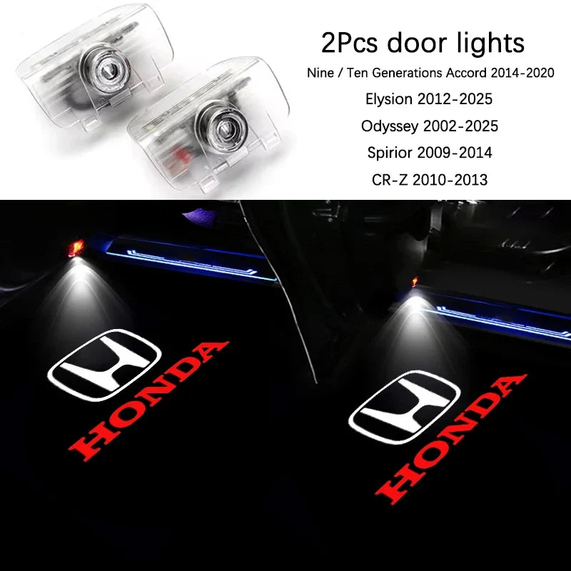 Projetor LED de Porta Honda Welcome Light – Luz de Cortesia com Logo (Kit 2 Peças)
