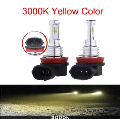 Lâmpadas LED H11 H8 H9 30000LM 3000K 6000K Alta Potência Automotiva