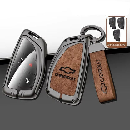 Capa de Chave Automotiva Premium em Couro e Liga de Zinco para Chevrolet, GMC e Buick – Proteção Completa com Design Luxo