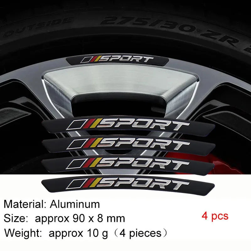 Adesivo 3D Alumínio Limited Edition para Rodas – Emblema Decorativo Aro Automotivo (Kit 4 Peças)