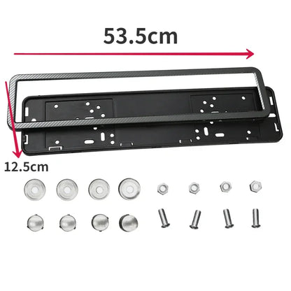 Suporte de Placa Automotiva Estilo Europeu em Aço Inox ou Fibra de Carbono