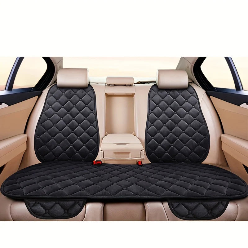 Almofada de Banco Automotivo Plush Inverno – Capa Antiderrapante Quente Universal (Kit 3 Peças)