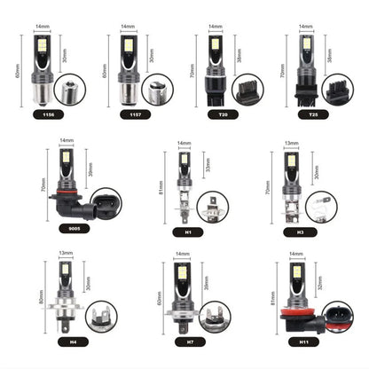 Lâmpada LED Automotiva H8/H11/H16 6000K Super Branca – Farol e Neblina Alta Potência (Kit 2 Peças)