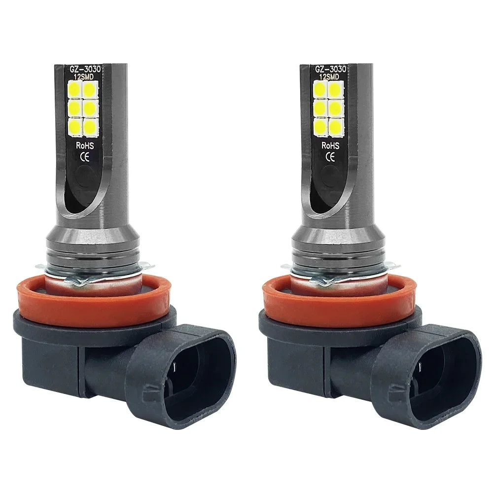 Lâmpada LED Automotiva H8/H11/H16 6000K Super Branca – Farol e Neblina Alta Potência (Kit 2 Peças)