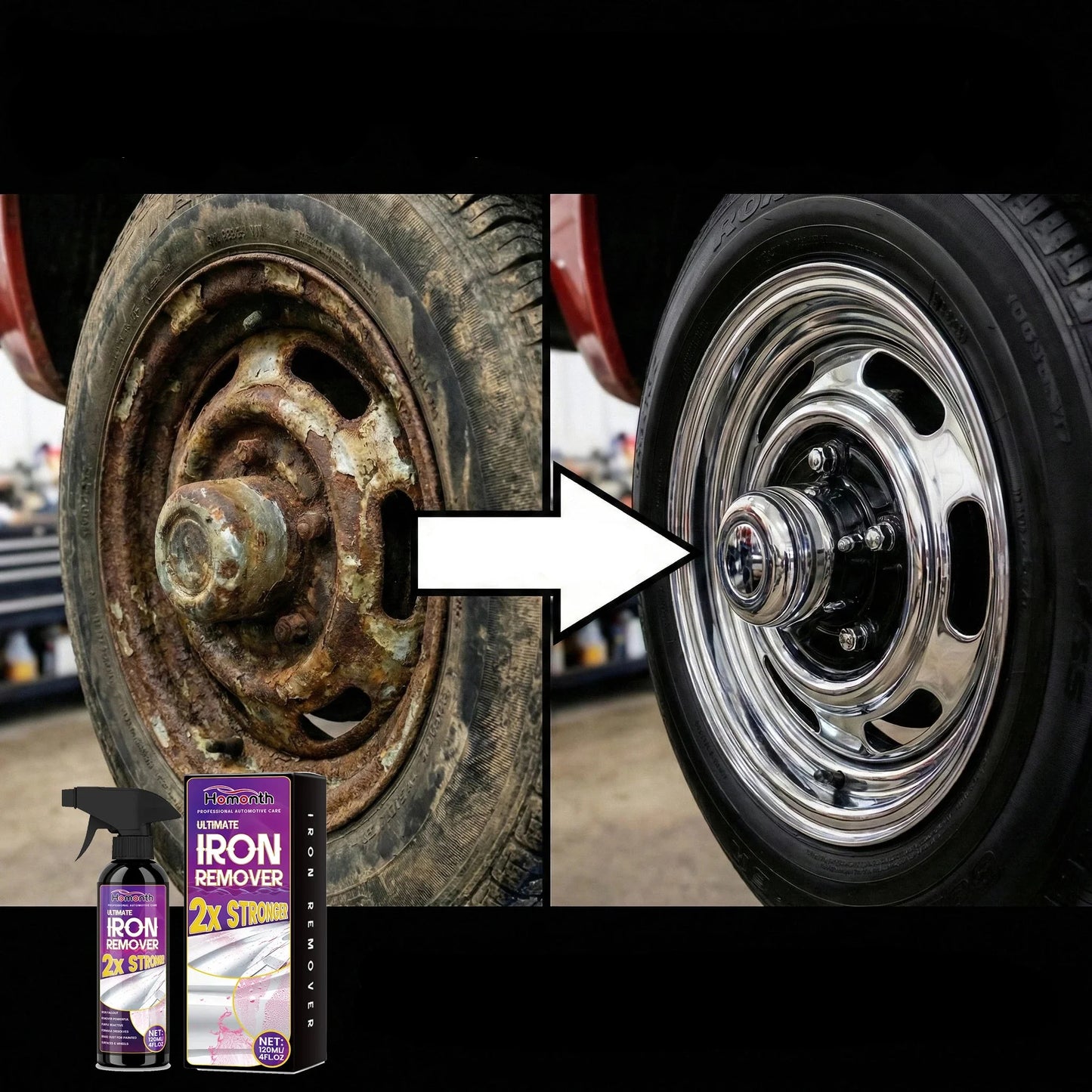 Removedor de Ferrugem Automotivo Spray Alta Potência para Rodas e Metais