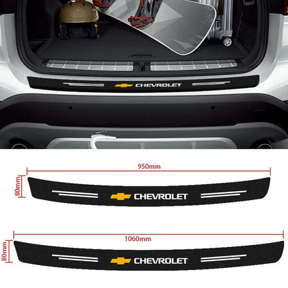 Protetor de Para-Choque Traseiro Fibra de Carbono para Chevrolet – Adesivo Anti Risco Porta-Malas