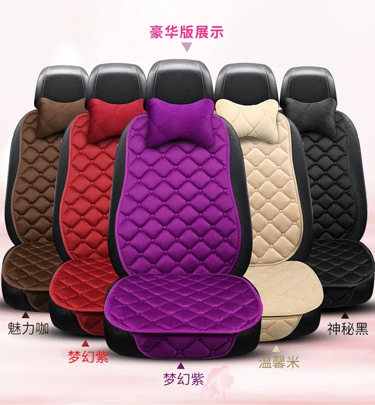 Almofada de Banco Automotivo Plush Inverno – Capa Antiderrapante Quente Universal (Kit 3 Peças)