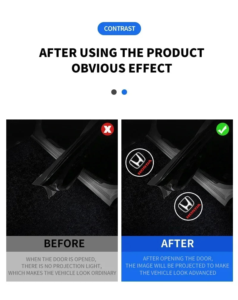 Luz de Porta Automotiva LED com Projeção Logo para Honda