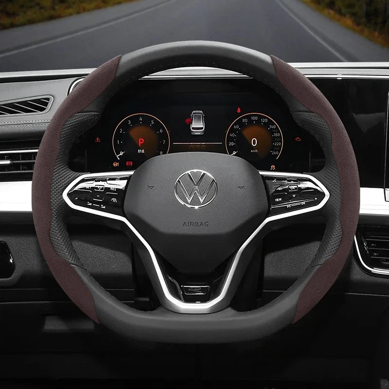 Capa de Volante Antiderrapante em Camurça para Volkswagen