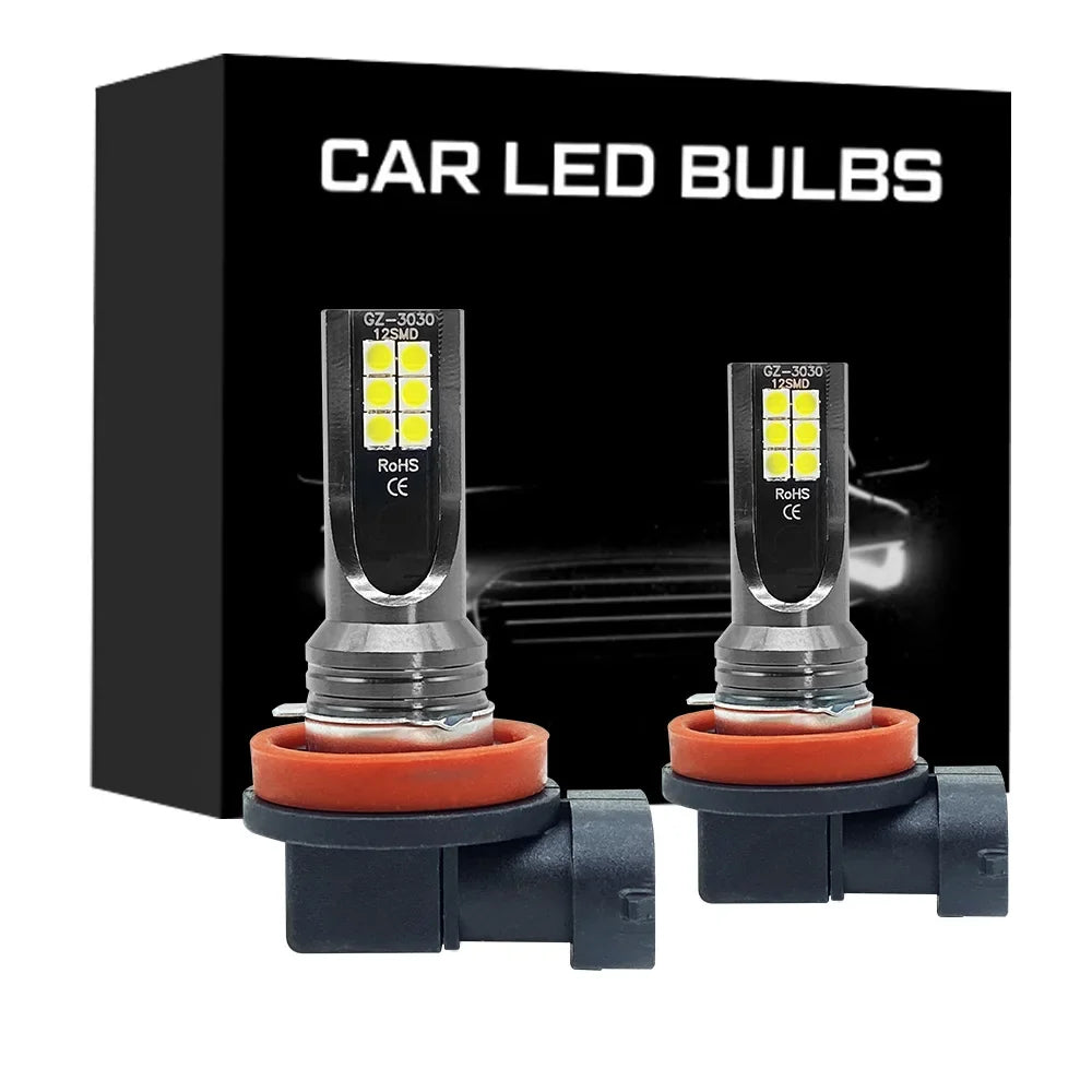Lâmpada LED Automotiva H8/H11/H16 6000K Super Branca – Farol e Neblina Alta Potência (Kit 2 Peças)