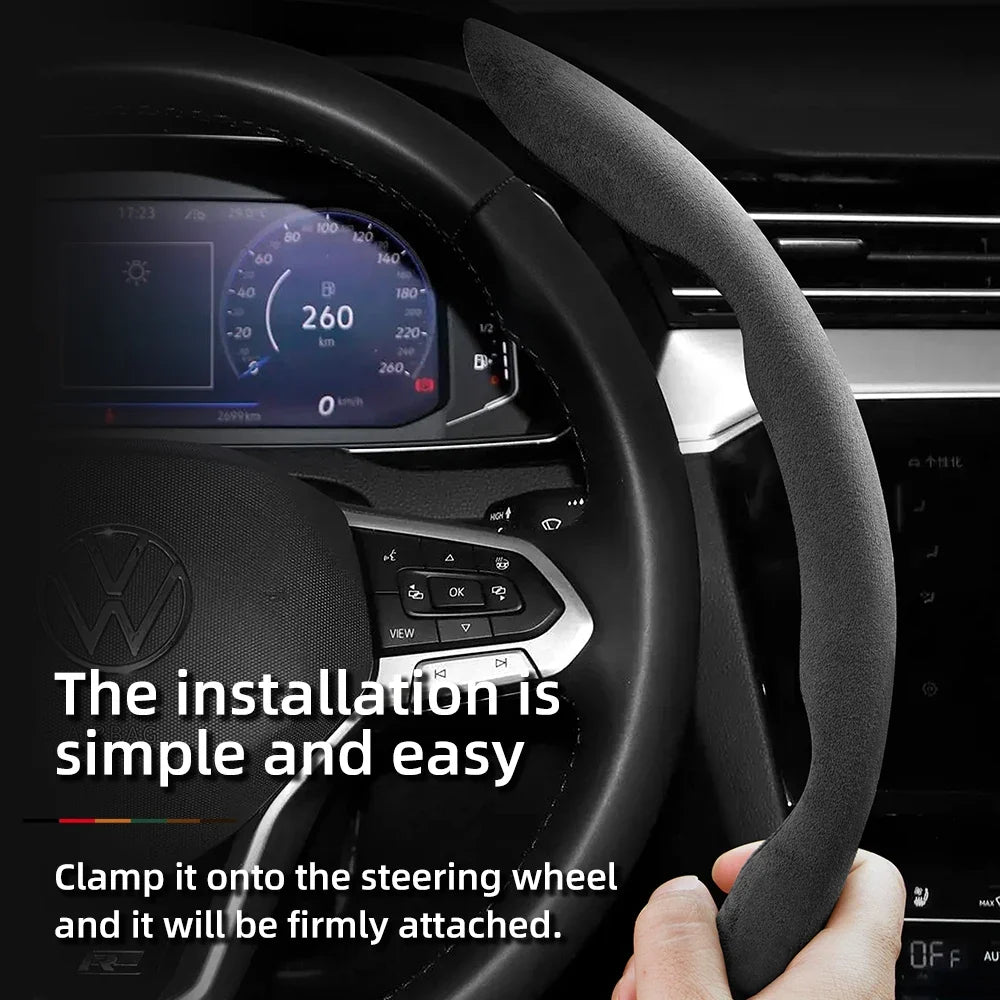 Capa de Volante Camurça Antiderrapante para Volkswagen – Grip Esportivo Segmentado Premium