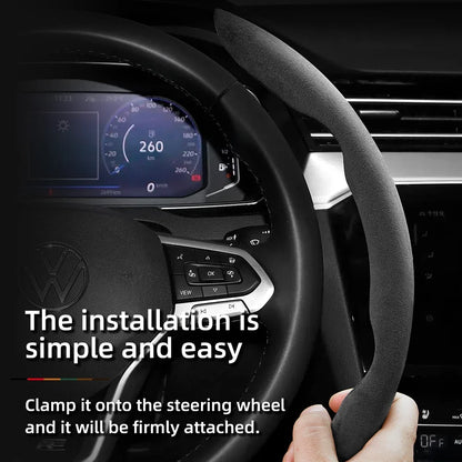 Capa de Volante Camurça Antiderrapante para Volkswagen – Grip Esportivo Segmentado Premium