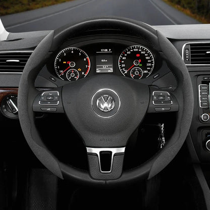 Capa de Volante Antiderrapante em Camurça para Volkswagen
