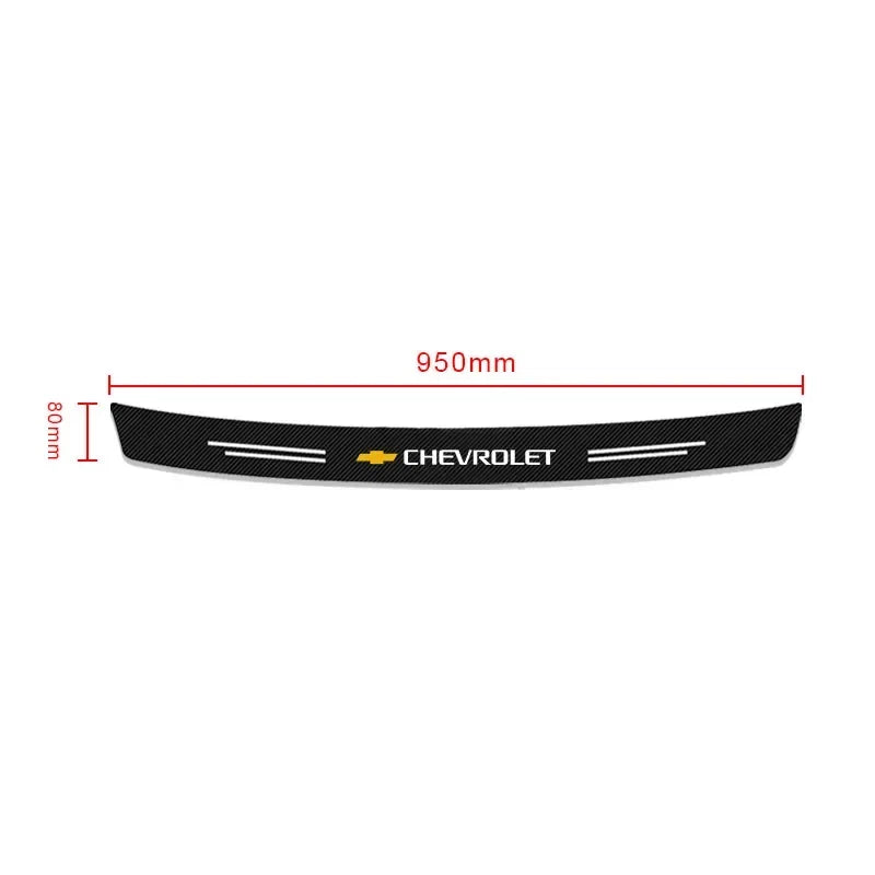 Protetor de Para-Choque Traseiro Fibra de Carbono para Chevrolet – Adesivo Anti Risco Porta-Malas