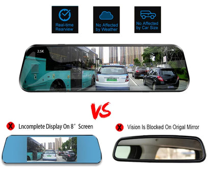 Câmera Veicular 2K DVR com WiFi e GPS Espelho Retrovisor – Dash Cam Automotiva com Visão Noturna e Monitoramento 24h