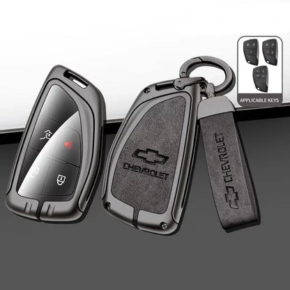 Capa de Chave Automotiva Premium em Couro e Liga de Zinco para Chevrolet, GMC e Buick – Proteção Completa com Design Luxo