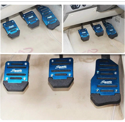 Kit Pedaleira Esportiva Automotiva em Alumínio Antiderrapante – Capa de Pedal Freio e Acelerador para Carro Automático