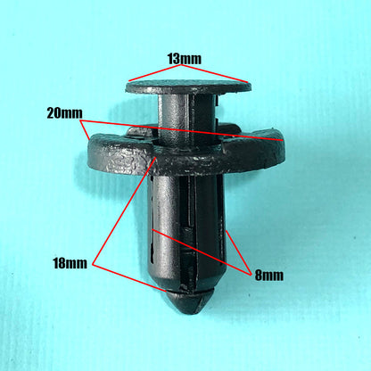 Kit Grampos Automotivos 8mm Fixação de Painéis 10 Peças Universal