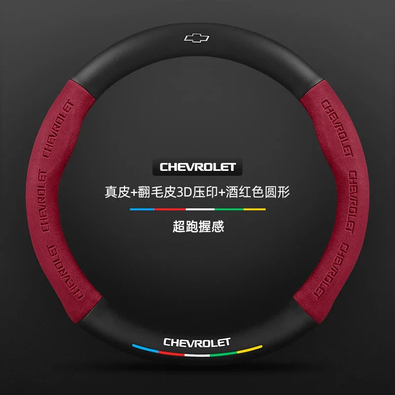 Capa de Volante em Camurça e Fibra de Carbono para Chevrolet – Antiderrapante Premium Esportiva