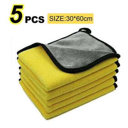 Kit Pano de Microfibra Automotiva 5 Peças Alta Absorção para Limpeza