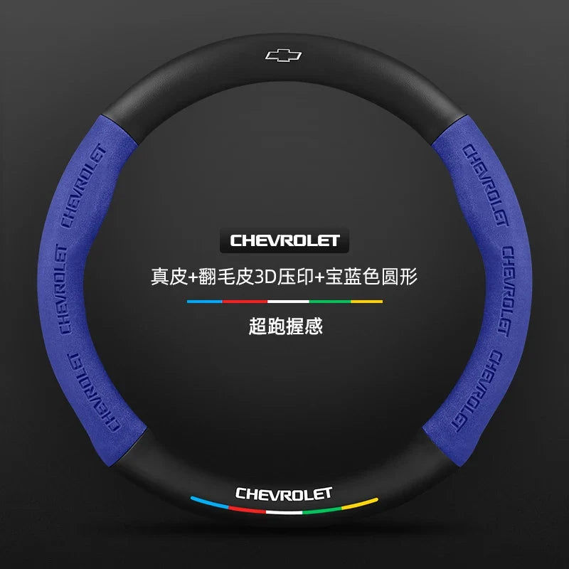 Capa de Volante em Camurça e Fibra de Carbono para Chevrolet – Antiderrapante Premium Esportiva