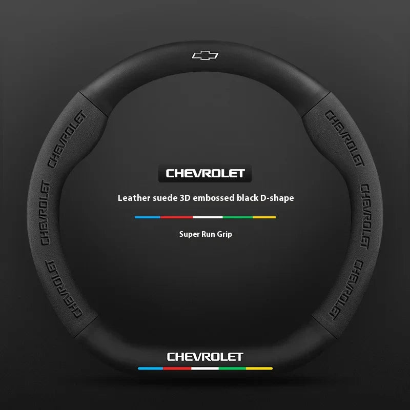 Capa de Volante em Camurça e Fibra de Carbono para Chevrolet – Antiderrapante Premium Esportiva