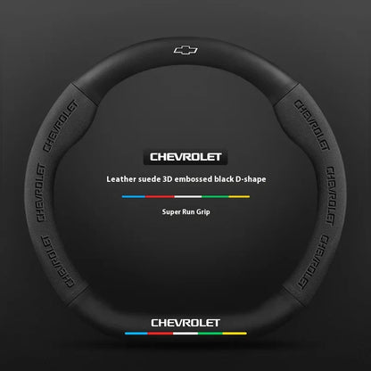 Capa de Volante em Camurça e Fibra de Carbono para Chevrolet – Antiderrapante Premium Esportiva