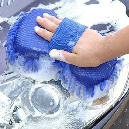 Luva de Microfibra Chenille para Lavagem Automotiva Kit 2 Peças