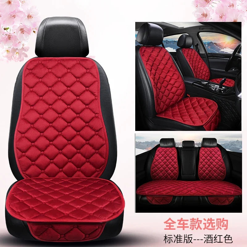Almofada de Banco Automotivo Plush Inverno – Capa Antiderrapante Quente Universal (Kit 3 Peças)