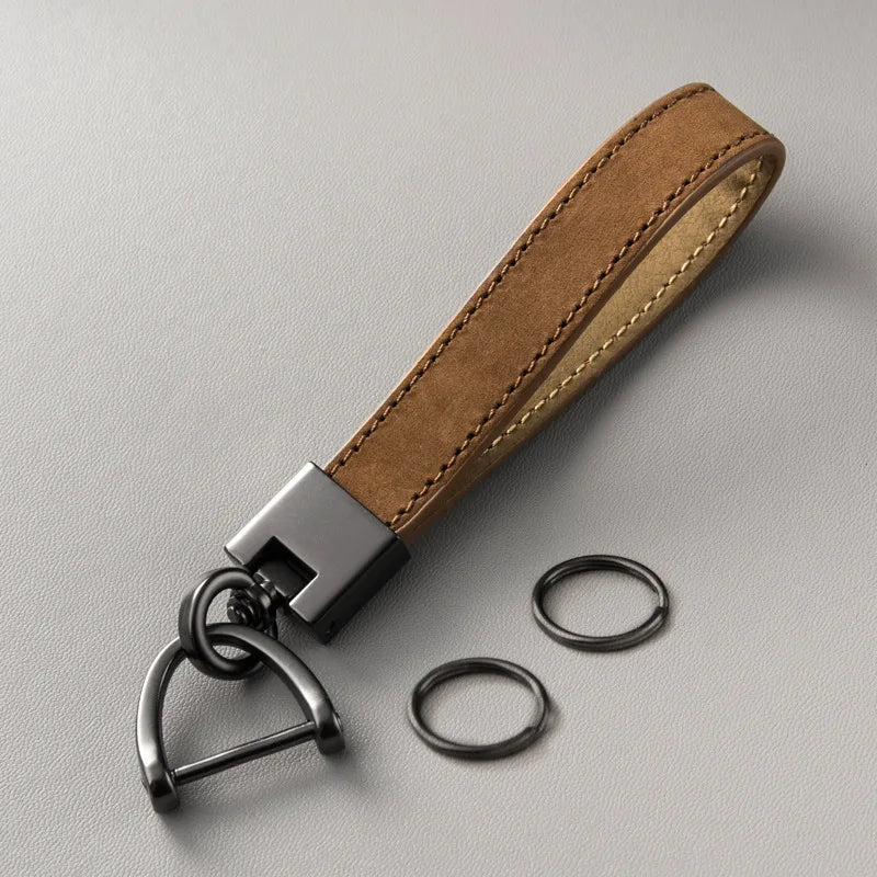 Chaveiro de Couro Legítimo para Carro em Couro Bovino – Acessório Premium Masculino e Feminino com Argola Metálica