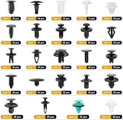 Kit Grampos Automotivos Universais 100 a 800 Peças para Fixação de Painéis