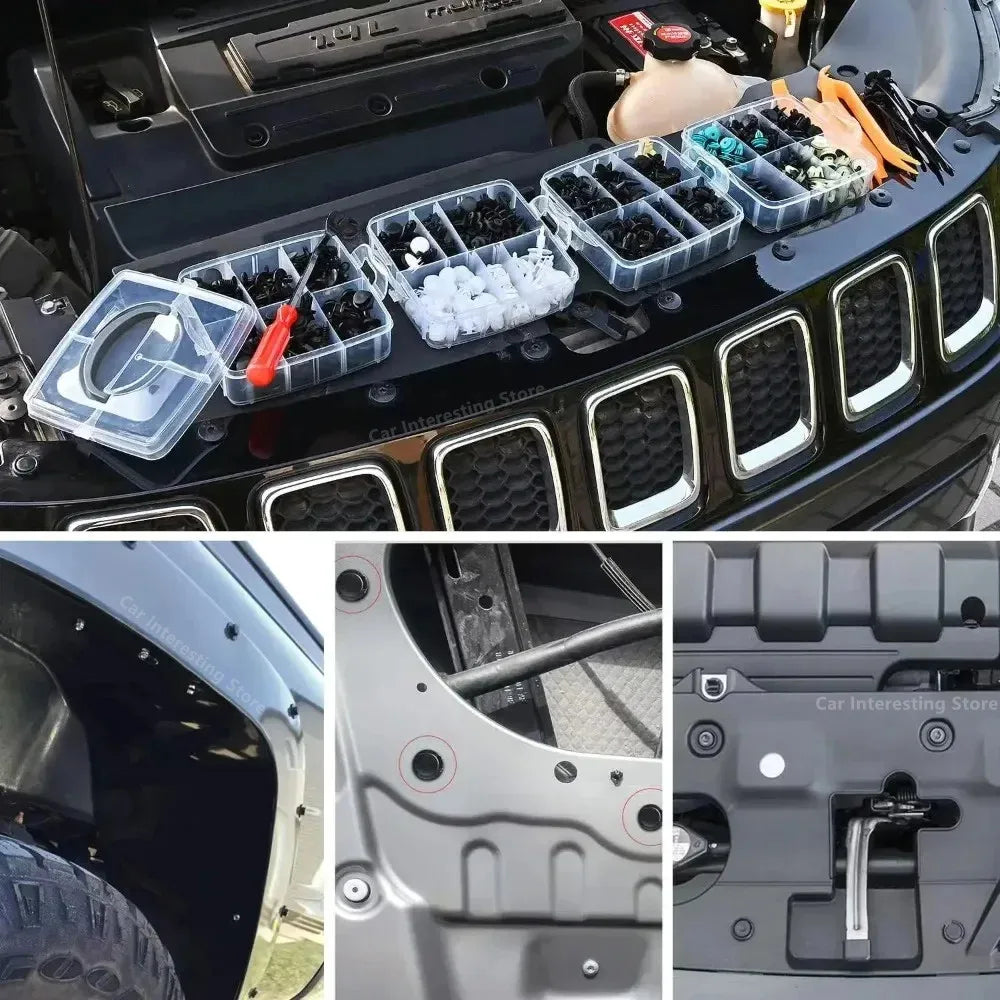 Kit Grampos Automotivos Universais 100 a 800 Peças para Fixação de Painéis