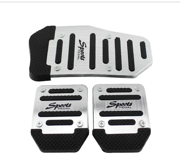 Kit Pedaleira Esportiva Automotiva em Alumínio Antiderrapante – Capa de Pedal Freio e Acelerador para Carro Automático