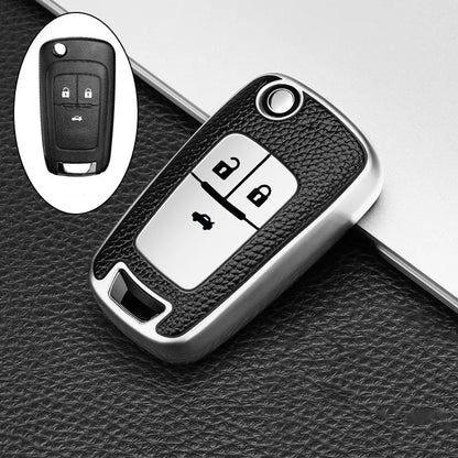 Capa de Chave Automotiva TPU com Couro para Chevrolet Cruze, Onix e Corsa – Proteção Completa Anti Risco