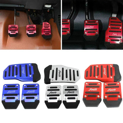 Kit Pedaleira Esportiva Automotiva em Alumínio Antiderrapante – Capa de Pedal Freio e Acelerador para Carro Automático