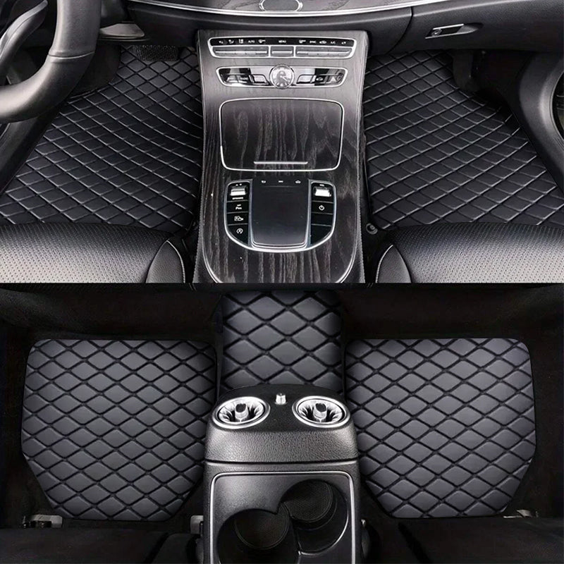 Tapete Automotivo Universal 5 Peças em PU Leather – Impermeável e Proteção Completa para Qualquer Veículo