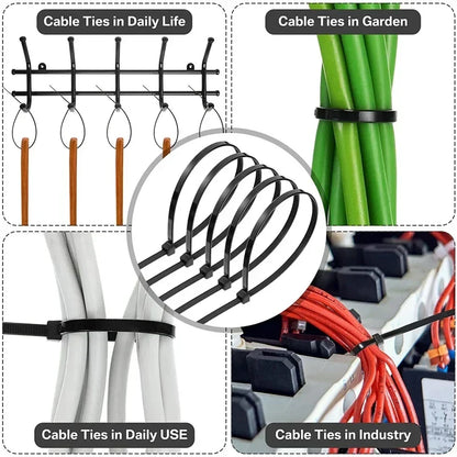 Abraçadeiras de Nylon para Cabos Kit 100 a 1000 Peças Auto Travante