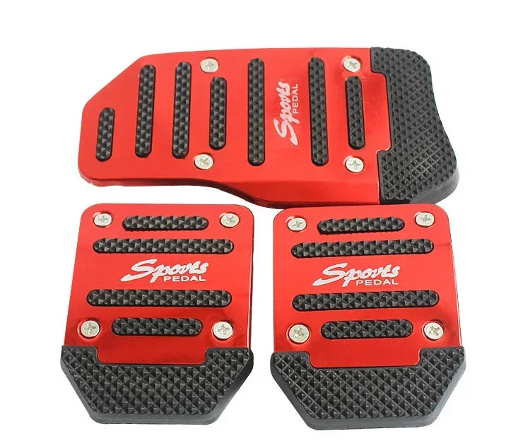 Kit Pedaleira Esportiva Automotiva em Alumínio Antiderrapante – Capa de Pedal Freio e Acelerador para Carro Automático