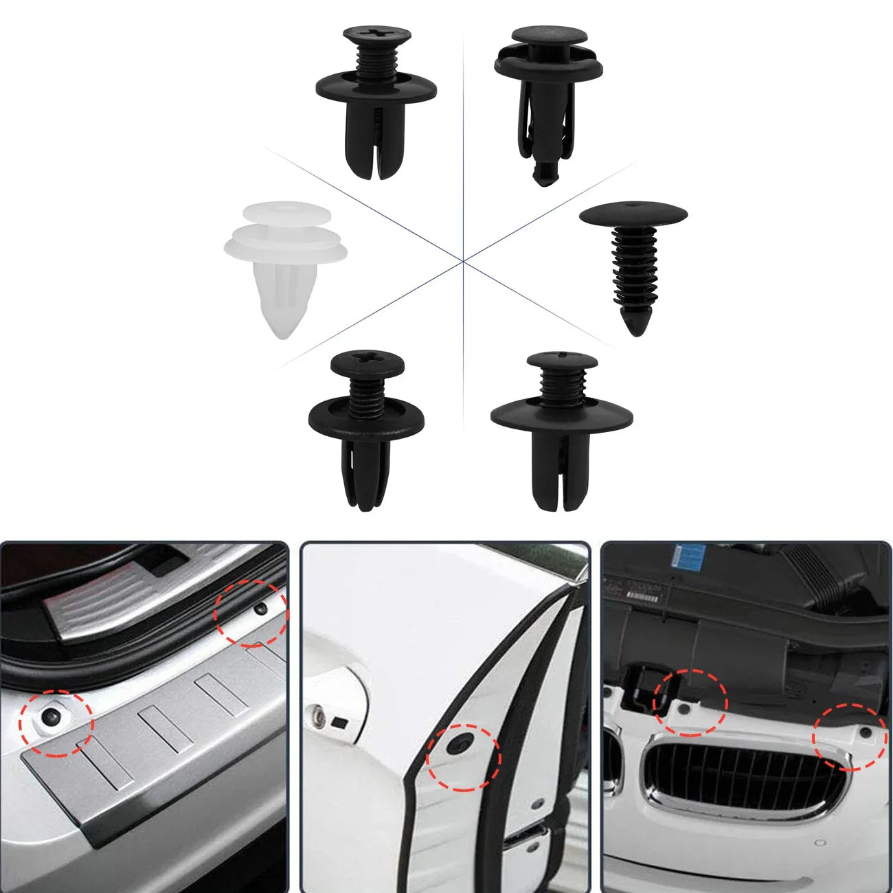 Kit Grampos Automotivos Universais para Fixação de Painéis 50 a 100 Peças